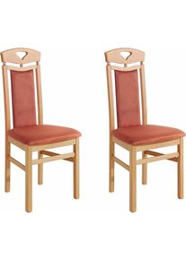 Esszimmerstuhl Home Affaire "Berta K&uuml;chenstuhl", orange (terra), B:46cm H:103cm T:50,5cm, Holzwerkstoff, St&uuml;hle, Esszimmerstuhl, Bezug in Microfaser, Gestell aus Buche Massivholz