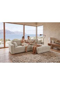 Jockenh&ouml;fer Ecksofa JOCKENH&Ouml;FER GRUPPE "Bologna, L-Form, Breite: 298 cm, Cord-Bezug, beidseitig montierbar", grau, beige 426, 17, B:298cm T:100cm, Korpus: 100% Polyester;Kissen: 100% Polyester, Sofas, Ecksofa, mit Bettfunktion, Bettkasten&Zierkissen, Wellenfederung, XXL-Ottomane
