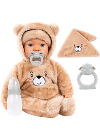 Babypuppe BAYER "Piccolina Magic Tears 42 cm", beige (braun), Puppen, Baby, Babypuppe, weint echte Tr&auml;nen
