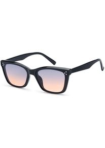 Wayfarer styleBREAKER "Nerd Sonnenbrille Flachgl&auml;ser", Damen, bunt (gestell schwarz, glas grau, apricot verlauf), Modisch, Sonnenbrillen Wayfarer