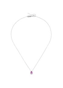 Kette mit Anh&auml;nger "Kette synth. Saphir, Zirkonia wei&szlig;, Silber 925", pink, Giorgio Martello MILANO, Halsketten, Damen, Silber 925 (Sterlingsilber), Kette mit Anh&auml;nger