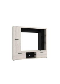 Wohnwand Home Affaire "Lorca Medienwand, Wohnzimmerwand, TV-Wand", wei&szlig; eiche, B:195,5cm H:171,5cm T:35cm, MDF, Spanplatte, Kastenm&ouml;bel-Sets, Wohnwand, Moderne, stilvolle Wohnwand in Eichen-Optik mit TV-Fach