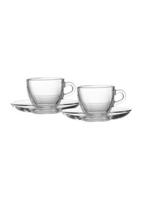 Ritzenhoff & Breker Tasse RITZENHOFF & BREKER "Espresso-Set Barista 80 ml 2er Set transparent", bunt (transparent), B:12,5cm H:9cm, Glas, Trinkgef&auml;&szlig;e, Tasse, Sp&uuml;lmaschinenfest