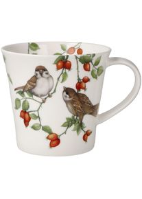 Tasse Goebel "Coffee-/Tea Mug Spatzen", bunt, B:10,5cm H:9,5cm, Porzellan, Trinkgef&auml;&szlig;e, Tasse