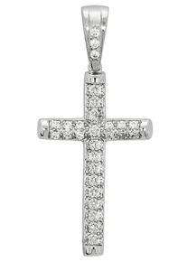 Kettenanh&auml;nger Firetti "Schmuck Geschenk Silber 925 Halsschmuck Anh&auml;nger Kreuz", bunt (silberfarben, wei&szlig;, wei&szlig;), Schmuckanh&auml;nger, Herren, Silber 925 (Sterlingsilber), 5,52 g, Kettenanh&auml;nger, mit Zirkonia (synth.)