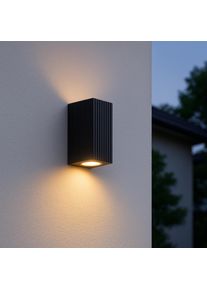 Au&szlig;en-Wandleuchte OTTO HOME "Jellina Up- & Down Light Wandlampe", schwarz, B:7,8cm H:16,5cm T:6,9cm, Leuchten, Au&szlig;en-Wandleuchte, GU10, IP44, Aluminium/Glas, Spot, Au&szlig;enlampe, Outdoor, schwarz