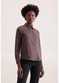 Hemdbluse Seidensticker, Damen, Gr. XXL (44), blush, 100% Baumwolle, gemustert, regular fit, ohne Ausschnitt, Blusen Hemdbluse, 1/1 Kragen Druck