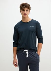 Marc O'Polo Pyjamaoberteil MARC O'POLO "Mix N Match Cotton", Herren, Gr. L (54), schwarz navy, Single Jersey, Obermaterial: 100% Baumwolle, h&uuml;ftbedeckend, Shirts Pyjamaoberteil, mit langen &Auml;rmeln und Rundhalsausschnitt