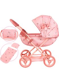 Puppenwagen BAYER "Cosy", altrosa, Puppenwagen, KinderB:34cm H:58cm T:63cm, Kunststoff, Metall, Stoff, Puppenwagen, mit Wickeltasche, B:34cm H:58cm T:63cm