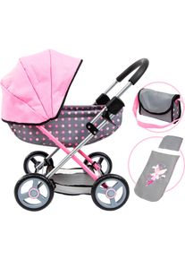 Puppenwagen BAYER "Cosy", grau mit fee, Puppenwagen, KinderB:34cm H:58cm T:63cm, Kunststoff, Metall, Stoff, Puppenwagen, mit Wickeltasche, B:34cm H:58cm T:63cm