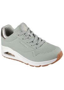 Sneaker Skechers "UNO GOLDEN AIR", Damen, Gr. 36, gr&uuml;n (sage gr&uuml;n), Lederimitat, Schuhe Sneaker, Freizeitschuh, Halbschuh, Schn&uuml;rschuh mit Metallic-Einsatz