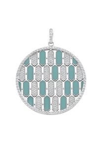 Kettenanh&auml;nger "Anh&auml;nger mit Emaille-Einlagen und Zirkonia, Silber 925", silber, Giorgio Martello MILANO, Schmuckanh&auml;nger, Damen, Silber 925 (Sterlingsilber), Kettenanh&auml;nger