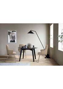 Polsterstuhl stressless "Laurel", fog paloma, chrom matt, B:58cm H:92cm T:59cm, Leder PALOMA: PALOMA ist ein durchgef&auml;rbtes Semianilin-M&ouml;belleder mit nat&uuml;rlicher Narbung., St&uuml;hle, Polsterstuhl, Low Back mit Armlehne, Gr&ouml;&szlig;e L, mit Beinen aus Stahl in Chrom matt