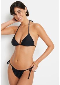 Triangel-Bikini LSCN BY LASCANA "Ciliya", Damen, Gr. 36, Cup C/D, schwarz, Recycling-Polyamid, unifarben, Bikini-Sets Triangel-Bikini, im schlichten Design