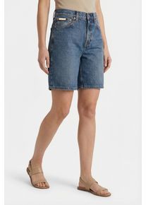 Shorts Calvin Klein Jeans "HI RISE A-LINE SHORT BLUE CAROLI", Damen, Gr. 30, N-Gr, blau (blau caroline), Denim/Jeans, Obermaterial: 100% Baumwolle, unifarben, loose fit kniefrei, Hosen Shorts, High Rise, reine Baumwolle