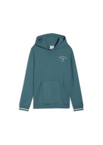 Kapuzensweatshirt Puma "CLASS GRAPHIC HOODIE TR B", Jungen, Gr. 140, emerald ice, Sweatware, Obermaterial: 68% Baumwolle, 32% Polyester, bedruckt, regular fit normal, angesetztes B&uuml;ndchen, Sweatshirts Kapuzensweatshirt, f&uuml;r Jugendliche, mit Kapuze, Regular Fit, mit K&auml;ngurutasche