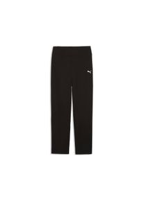Trainingshose Puma "ESS ELEVATED HIGH WAIST STRAIGHT LEG RIB PANTS G", M&auml;dchen, Gr. 128, N-Gr, schwarz (Puma schwarz), Obermaterial: 62% Polyester, 34% Baumwolle, 4% Elasthan, bedruckt, regular fit normal, Hosen Trainingshose, Regular Fit, sportlicher Stil, hoher Bund, gerades Bein