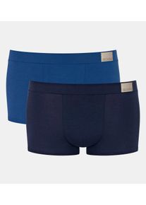 Hipster Sloggi "Men GO Natural", Herren, Gr. M, blau (blau, schwarz combination), Single Jersey, Obermaterial: 95% Baumwolle, 5% Elasthan, clean, unifarben, eng, Unterhosen Hipster, L&auml;ssig, bequeme Basics, Baumwollmix, Soft-Bund, elastisch, weich