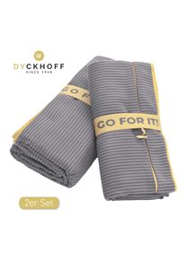 Handtuch Dyckhoff "Mikrofaser Sporttuch Struktur", grau, B:80cm L:180cm, Microfaser, Mikrofaser, Handt&uuml;cher, Handtuch, Mit &Uuml;berst&uuml;lpkapuze, Schnelltrocknend, Leicht, Rei&szlig;verschlusstasche