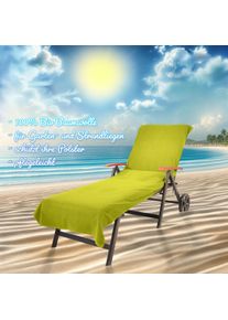 Strandtuch Kinzler "Frottee-Liegenbezug, 100% Baumwolle, Schonbezug f&uuml;r Gartenliegen", gr&uuml;n, B:78cm L:200cm, Walkfrottee, Baumwolle, Handt&uuml;cher, Strandtuch, Liegen-Handtuch, Uni Farben, 78x200 cm, auch als 2er Set