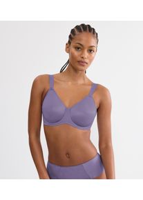 Minimizer-BH Triumph "Essential Minimizer T", Damen, Gr. 80, Cup F, lila, Microtouch, Obermaterial: 70% Polyamid, 30% Elasthan, BHs Minimizer-BH, schimmerndes Jacquard-Muster, mit B&uuml;gel