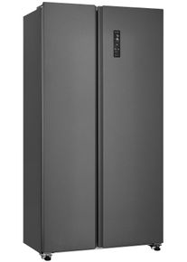 Exquisit Side-by-Side "SBS46-040D", Energieeffizienz: D, grau (inoxlook, az), B:91cm H:177cm T:59cm, K&uuml;hlschr&auml;nke, Side-by-Side