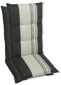Hochlehnerauflage GO-DE "TOPSELLER", grau, B:120cm H:8cm T:50cm, Bezug: 50% Baumwolle, 50% Polyester, Polsterauflagen, Hochlehnerauflage, 50 cm x 7 cm x 120 cm