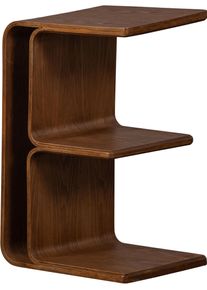 Beistelltisch Woood "Frey Plywood mit abgerundeten Ecken multifunktional H40 x B60 x T32 cm", braun (braun, walnuss, braun), B:60cm H:40cm T:32cm, Tische, Beistelltisch, Tragkraft 150 kg, auch seitlich aufstellbar, vollst&auml;ndig montiert