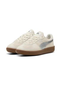 Sneaker Puma "PALERMO METALLIC SAFARI JR", M&auml;dchen, Gr. 38,5, beige (alpine snow, Puma silber), Synthetik, unifarben, Schuhe Sneaker, f&uuml;r sportlichen Streetwear-Look, atmungsaktives Textil-Innenmaterial