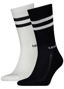 Levi's Socken LEVI'S "LEVIS REGULAR CUT SPORT STRIPE 2P", Damen, Gr. 35-38, schwarz-wei&szlig; (schwarz, wei&szlig;), Baumwollmischung, unifarben mit Farbeinsatz, normal, Socken Socken, mit auff&auml;lligen Streifen