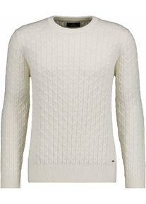 Rundhalspullover Ragman, Herren, Gr. 56, wei&szlig; (ecru), Strick, 95% Baumwolle 5% Kaschmir, Rundhals, Pullover Rundhalspullover