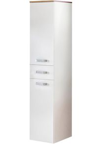 Midischrank Schildmeyer "Malina, Midischrank, Made in Germany, B: 32,7 cm", wei&szlig; (kreidewei&szlig;, eiche landhaus), B:32,7cm H:159,1cm T:35,3cm, Holzwerkstoff, Schr&auml;nke, Midischrank, Solide Verarbeitung - Dieses Produkt ist in Deutschland gefertigt