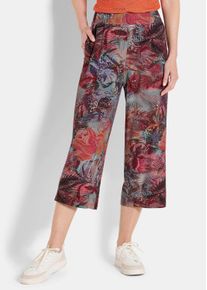 Schlupfhose GOLDNER "Moderne Printhose mit floralem Muster", Damen, Gr. 42, N-Gr, bunt (bunt, gemustert), Obermaterial: 96% Viskose CV. 4% Elasthan EL., weit, Hosen Schlupfhose, stretchbequemer Viskosejersey