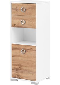 Midischrank Welltime "Kimi, H&ouml;he 105,2 cm", wei&szlig;, eiche landhaus, B:40,5cm H:105,2cm T:33,1cm, FSC-zertifizierter Holzwerkstoff, Schr&auml;nke, Midischrank, Solide Verarbeitung - Dieses Produkt ist in Deutschland gefertigt