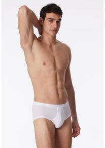 Slip Schiesser "Original Classics", Herren, Gr. 12, wei&szlig; (100, wei&szlig;), Feinripp, Obermaterial: 100% Baumwolle, unifarben, k&ouml;rpernah, Unterhosen Slip, mit Eingriff, Feinripp, ohne st&ouml;rende Seitenn&auml;hte