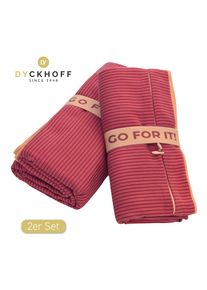 Handtuch Dyckhoff "Mikrofaser Sporttuch Struktur", rosa (rot), B:80cm L:180cm, Microfaser, Mikrofaser, Handt&uuml;cher, Handtuch, Mit &Uuml;berst&uuml;lpkapuze, Schnelltrocknend, Leicht, Rei&szlig;verschlusstasche