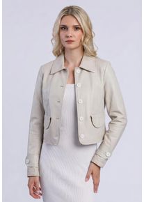 Lederjacke Freaky Nation "The Lola-FN", Damen, Gr. M (38), beige (grau), Oberstoff: 100% Leder. Futter: 100% Baumwolle, Jacken Lederjacke