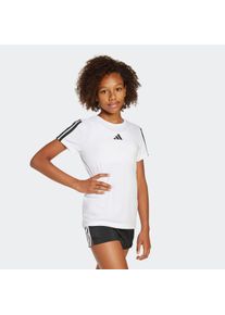 T-Shirt adidas Sportswear "JG TR-ES 3S TEE", M&auml;dchen, Gr. 170, schwarz-wei&szlig; (wei&szlig;, schwarz), Obermaterial: 100% Polyester, normal, Rundhals, Shirts T-Shirt, f&uuml;r Kinder, mit sportlichem Stil, Kurzarmdesign, ohne Verschluss