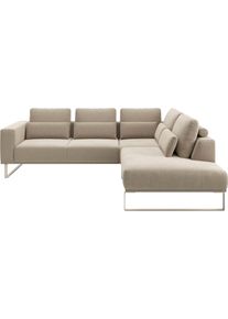Ecksofa Musterring "JUSTB PM100, stilvoller Lounge-Komfort von Musterring", nature, seidengrau, B:268cm H:88cm T:232cm, 100% Polyester, Sofas, Ecksofa, Kollektion Bettina Zimmermann, optionaler Sitzvorzug & Fu&szlig;-Auswahl