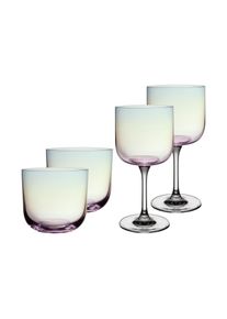 Gl&auml;ser-Set "Wein- und Wassergl&auml;ser Like Glass 4er Set", pearl, B:2cm H:2cm, Glas, LIKE. BY VILLEROY & BOCH, Trinkgef&auml;&szlig;e, Gl&auml;ser-Set, Handw&auml;sche wird empfohlen