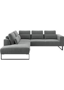 Ecksofa Musterring "JUSTB PM100, stilvoller Lounge-Komfort von Musterring", grau, B:268cm H:88cm T:232cm, 100% Polyester, Sofas, Ecksofa, Kollektion Bettina Zimmermann, optionaler Sitzvorzug & Fu&szlig;-Auswahl