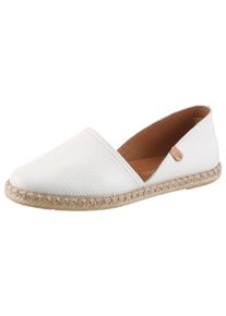 Espadrille VERBENAS "CARMEN", Damen, Gr. 36, wei&szlig;, Leder, unifarben, Basic, Schuhe Espadrille, Slipper, Sommerschuh, Urlaubsschuh, Flat mit Rahmennaht