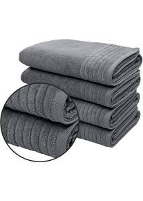 Duscht&uuml;cher OTTO HOME "Sanremo Premium, Premium Handt&uuml;cher, 600 gr/m&sup2;, 70x140cm", grau (anthrazit), B:70cm L:140cm, Frottier, Frottier, Handt&uuml;cher, Duscht&uuml;cher, mit Bord&uuml;re, flauschig und weich, dicke Qualit&auml;t, 5 Jahre Garantie, Topseller