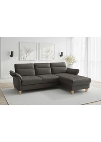 Sit & More Ecksofa SIT & MORE "Pamela L-Form, Leder, B: 218 und 230 cm", anthrazit, B:230cm H:90cm T:164cm, Sofas, Ecksofa