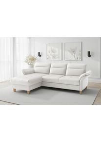 Sit & More Ecksofa SIT & MORE "Pamela L-Form, Leder, B: 218 und 230 cm", reinwei&szlig;, B:230cm H:90cm T:164cm, Sofas, Ecksofa