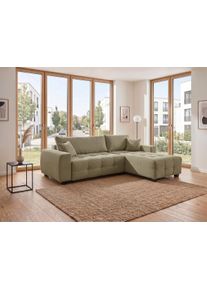 Ecksofa OTTO HOME "Bella L-Form, B: 234 cm - OTTO. Verl&auml;ssliche Qualit&auml;t.", olive, B:234cm T:162cm, 100%Polyester, Sofas, Ecksofa, Ecksofa,Schlaffunktion,Bonnelfederkern,R&uuml;ckenkissen