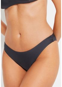 Bikini-Hose LSCN BY LASCANA "Nele", Damen, Gr. 44, N-Gr, grau (anthrazit), Polyamid, leicht gl&auml;nzend, unifarben, Badehosen Bikini-Hose, mit gl&auml;nzender Beschichtung