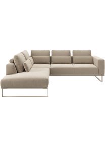 Ecksofa Musterring "JUSTB PM100, stilvoller Lounge-Komfort von Musterring", nature, seidengrau, B:268cm H:88cm T:232cm, 100% Polyester, Sofas, Ecksofa, Kollektion Bettina Zimmermann, optionaler Sitzvorzug & Fu&szlig;-Auswahl