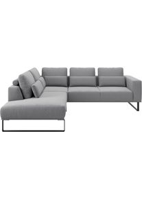 Ecksofa Musterring "JUSTB PM100, stilvoller Lounge-Komfort von Musterring", grau, B:268cm H:88cm T:232cm, 85% Polyester, 15% Viskose, Sofas, Ecksofa, Kollektion Bettina Zimmermann, optionaler Sitzvorzug & Fu&szlig;-Auswahl