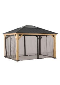 Pavillon-Seitenteil, Braun, Textil, 399x220 cm, Sonnenschutz, Pavillons